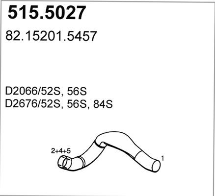 ASSO 515.5027 - Труба вихлопного газу autocars.com.ua