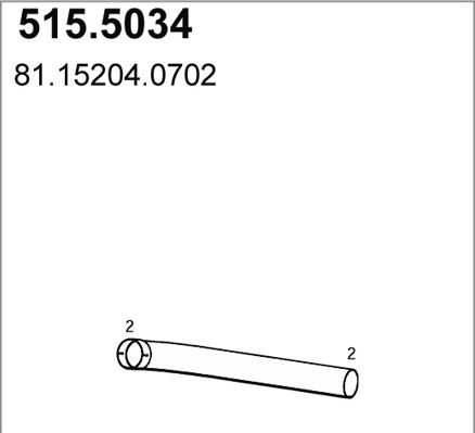 ASSO 515.5034 - Труба выхлопного газа avtokuzovplus.com.ua