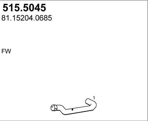 ASSO 515.5045 - Труба вихлопного газу autocars.com.ua