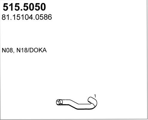 ASSO 515.5050 - Труба вихлопного газу autocars.com.ua