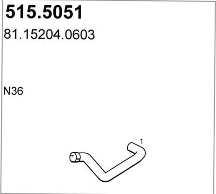 ASSO 515.5051 - Труба вихлопного газу autocars.com.ua