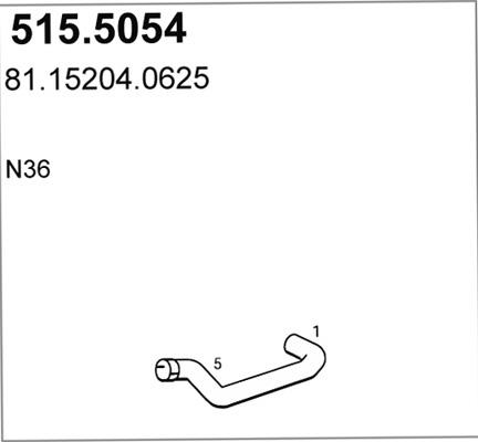 ASSO 515.5054 - Труба вихлопного газу autocars.com.ua