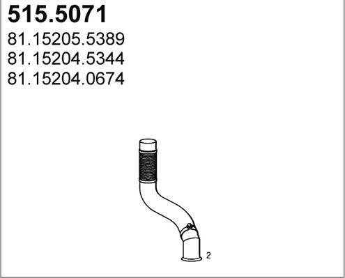 ASSO 515.5071 - Труба вихлопного газу autocars.com.ua