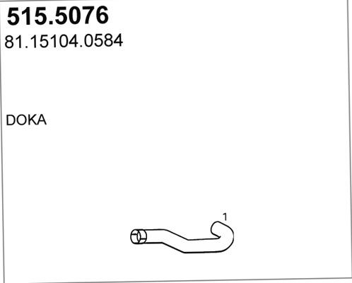 ASSO 515.5076 - Труба вихлопного газу autocars.com.ua