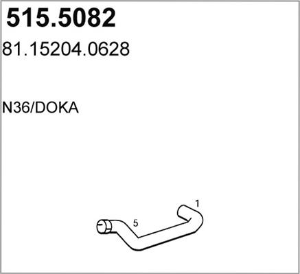ASSO 515.5082 - Труба вихлопного газу autocars.com.ua