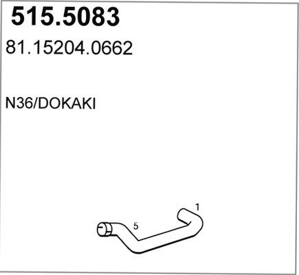 ASSO 515.5083 - Труба вихлопного газу autocars.com.ua