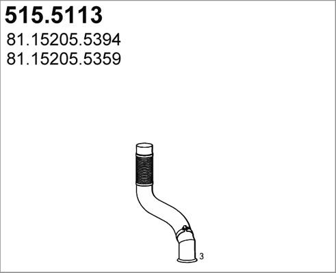 ASSO 515.5113 - Труба вихлопного газу autocars.com.ua