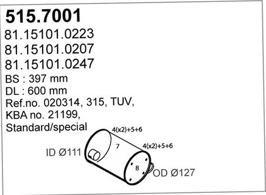 ASSO 515.7001 - Средний / конечный глушитель ОГ avtokuzovplus.com.ua