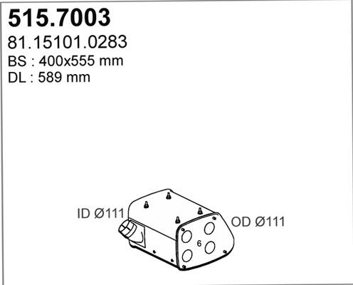 ASSO 515.7003 - Середній / кінцевий глушник ОГ autocars.com.ua