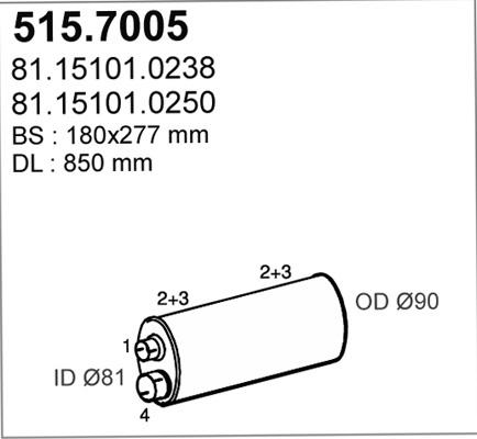 ASSO 515.7005 - Середній / кінцевий глушник ОГ autocars.com.ua
