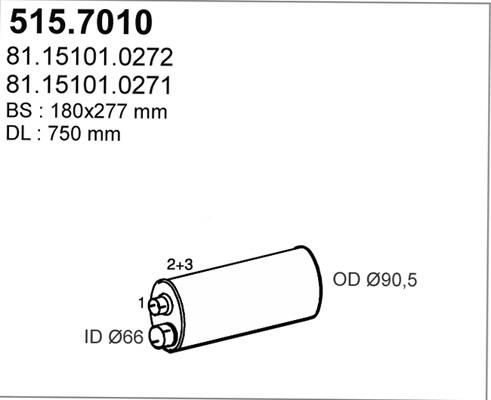 ASSO 515.7010 - Середній / кінцевий глушник ОГ autocars.com.ua