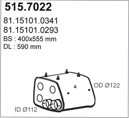 ASSO 515.7022 - Середній / кінцевий глушник ОГ autocars.com.ua