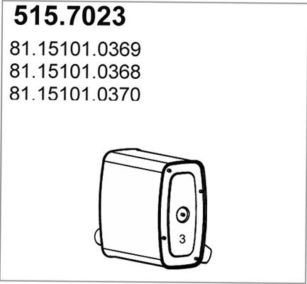ASSO 515.7023 - Середній / кінцевий глушник ОГ autocars.com.ua