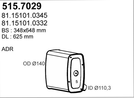 ASSO 515.7029 - Средний / конечный глушитель ОГ autodnr.net