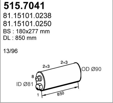 ASSO 515.7041 - Середній / кінцевий глушник ОГ autocars.com.ua