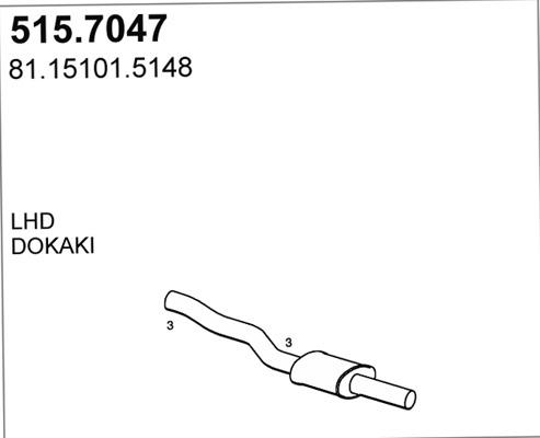 ASSO 515.7047 - Середній / кінцевий глушник ОГ autocars.com.ua