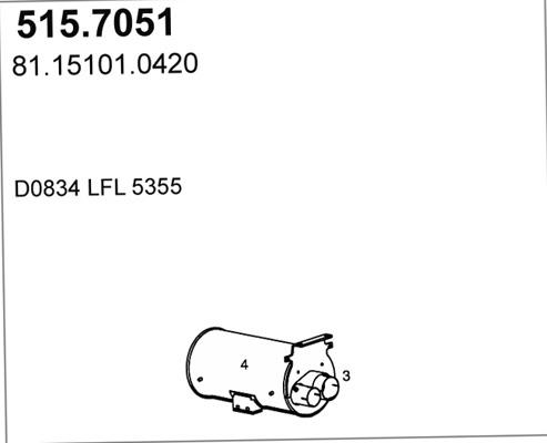 ASSO 515.7051 - Середній / кінцевий глушник ОГ autocars.com.ua