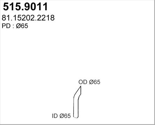 ASSO 515.9011 - Труба вихлопного газу autocars.com.ua