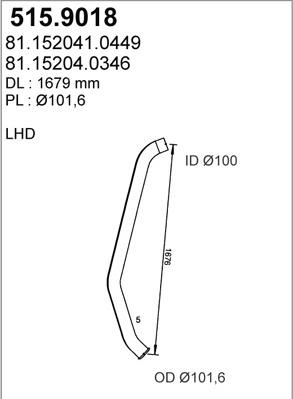 ASSO 515.9018 - Труба выхлопного газа avtokuzovplus.com.ua