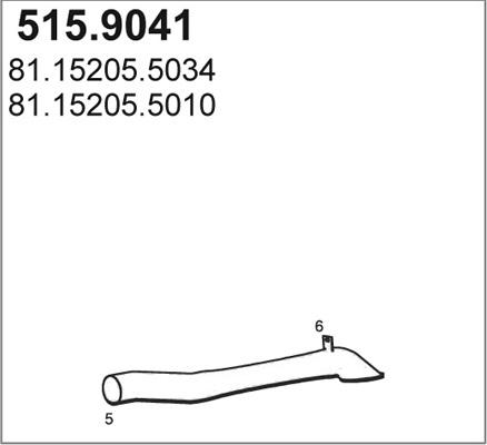 ASSO 515.9041 - Труба вихлопного газу autocars.com.ua