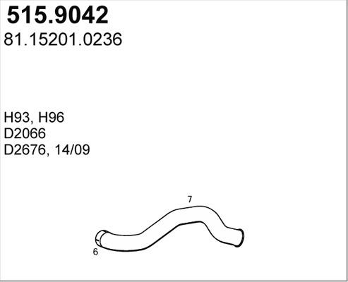 ASSO 515.9042 - Труба вихлопного газу autocars.com.ua