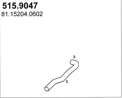 ASSO 515.9047 - Труба вихлопного газу autocars.com.ua
