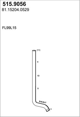 ASSO 515.9056 - Труба вихлопного газу autocars.com.ua