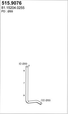 ASSO 515.9076 - Труба выхлопного газа avtokuzovplus.com.ua