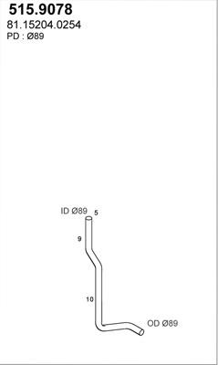 ASSO 515.9078 - Труба выхлопного газа avtokuzovplus.com.ua