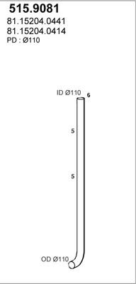 ASSO 515.9081 - Труба вихлопного газу autocars.com.ua