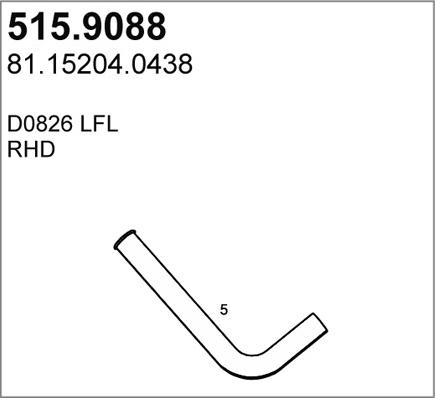 ASSO 515.9088 - Труба вихлопного газу autocars.com.ua