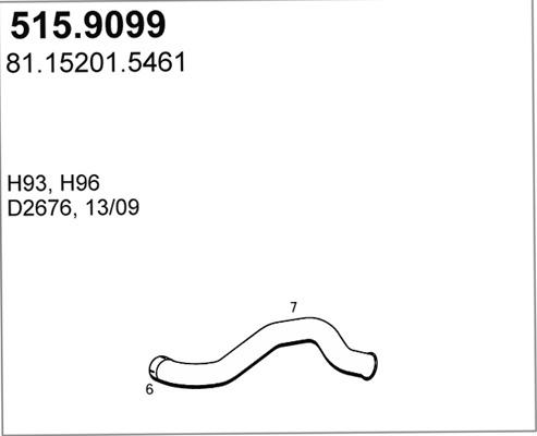ASSO 515.9099 - Труба вихлопного газу autocars.com.ua