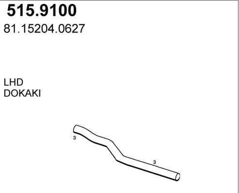 ASSO 515.9100 - Труба вихлопного газу autocars.com.ua