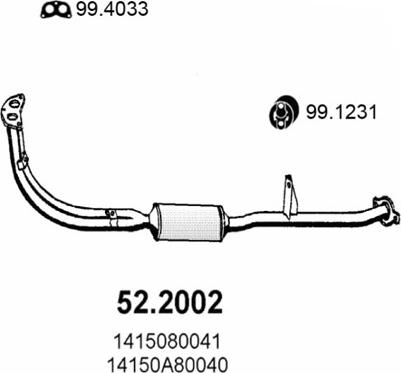 ASSO 52.2002 - Предглушитель выхлопных газов avtokuzovplus.com.ua