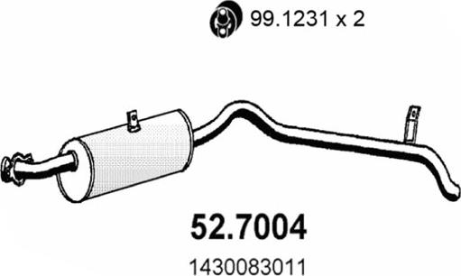 ASSO 52.7004 - Глушник вихлопних газів кінцевий autocars.com.ua