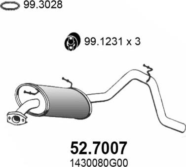 ASSO 52.7007 - Глушник вихлопних газів кінцевий autocars.com.ua