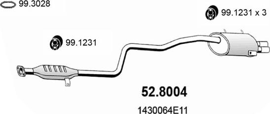 ASSO 52.8004 - Середній / кінцевий глушник ОГ autocars.com.ua