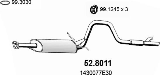 ASSO 52.8011 - Середній / кінцевий глушник ОГ autocars.com.ua