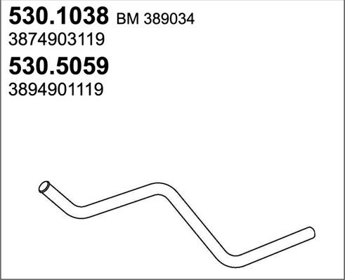 ASSO 530.5059 - Труба выхлопного газа avtokuzovplus.com.ua