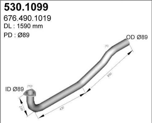 ASSO 530.1099 - Труба вихлопного газу autocars.com.ua