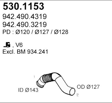 ASSO 530.1153 - Труба вихлопного газу autocars.com.ua