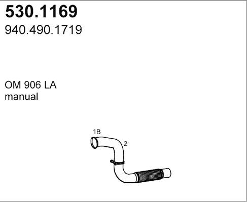 ASSO 530.1169 - Труба вихлопного газу autocars.com.ua