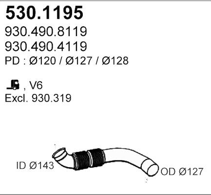 ASSO 530.1195 - Труба вихлопного газу autocars.com.ua