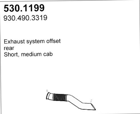ASSO 530.1199 - Труба вихлопного газу autocars.com.ua