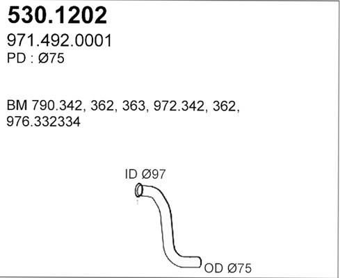 ASSO 530.1202 - Труба вихлопного газу autocars.com.ua