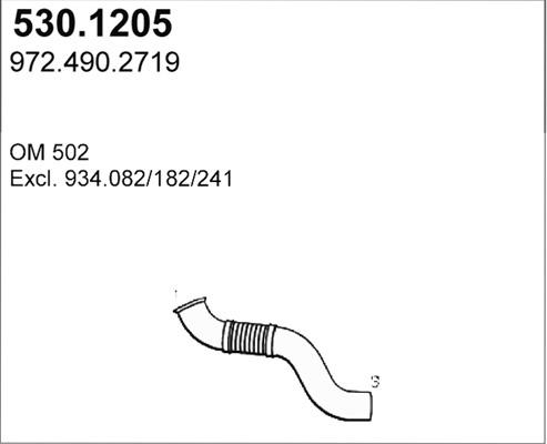 ASSO 530.1205 - Труба вихлопного газу autocars.com.ua