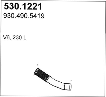 ASSO 530.1221 - Труба вихлопного газу autocars.com.ua