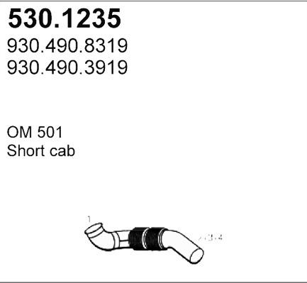 ASSO 530.1235 - Труба вихлопного газу autocars.com.ua