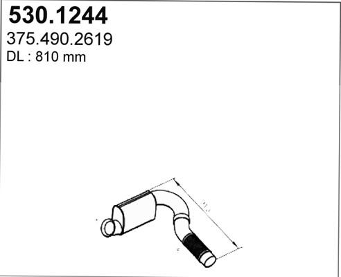 ASSO 530.1244 - Труба вихлопного газу autocars.com.ua