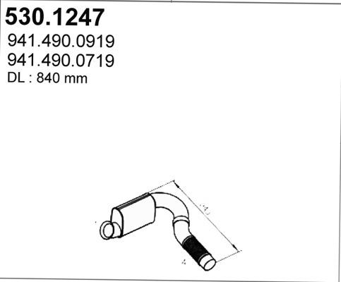 ASSO 530.1247 - Труба вихлопного газу autocars.com.ua